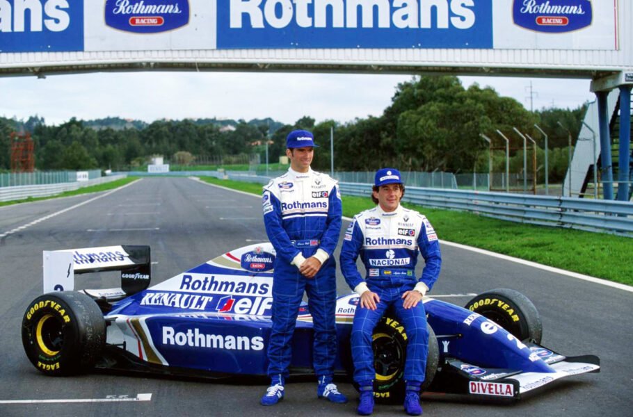 Ayrton Senna e Damon Hill na apresentação do carro da Williams