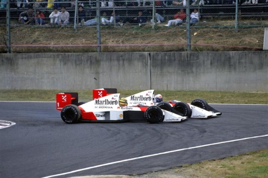 Ayrton Senna e Alain Prost GP do Japão 1989