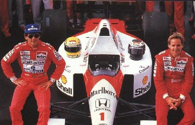 Ayrton Senna e Gerhard Berger apresentação temporada 1990