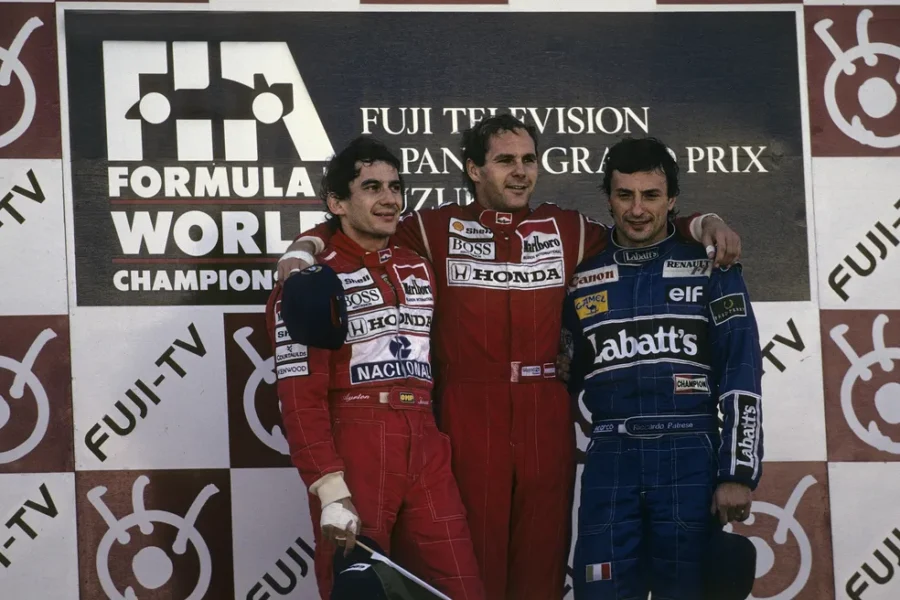 Ayrton Senna o tricampeonato em Suzuka 1991; vitória do coletivo