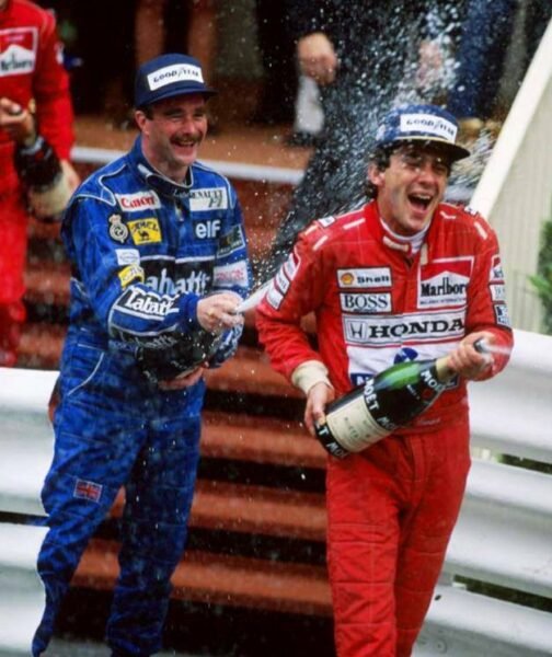 Ayrton Senna e Nigel Mansell a batalha